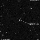 NGC 3101 - спиральная галактика. Описание NGC 3101:, Галактика в созвездии Секстант