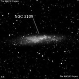NGC 3109 - спиральная галактика с баром. Описание NGC 3109:, Галактика в созвездии Гидра