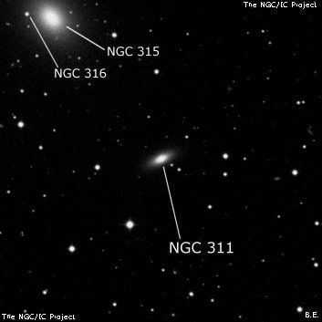 NGC 311 - линзовидная галактика. Описание NGC 311:, Галактика в созвездии Рыбы