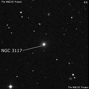 NGC 3117 - эллиптическая галактика. Описание NGC 3117:, Галактика в созвездии Секстант