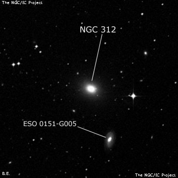 NGC 312 - эллиптическая галактика. Описание NGC 312:, Галактика в созвездии Феникс