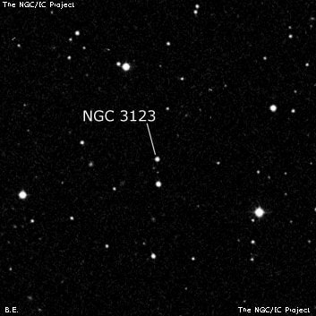 NGC 3123 - по указанным Генри Дрейером координатам, объект повторно не найден; . Описание NGC 3123:, Объект глубокого космоса в созвездии Секстант