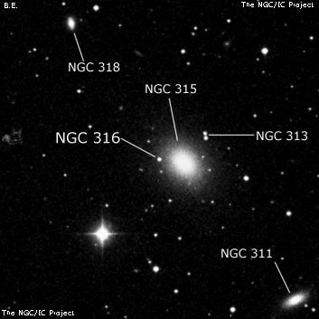 NGC 316 - одиночная звезда. Описание NGC 316:, Двойная звезда в созвездии Рыбы