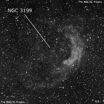 NGC 3199 - туманность. Описание NGC 3199:, Комплекс туманностей в созвездии Киль