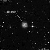 NGC 3208 - спиральная галактика с баром. Описание NGC 3208:, Галактика в созвездии Гидра