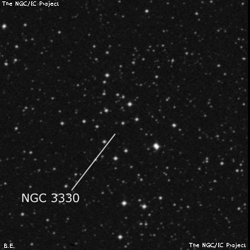 NGC 3330 - рассеянное скопление звёзд. Описание NGC 3330:, Рассеянное скопление в созвездии Паруса