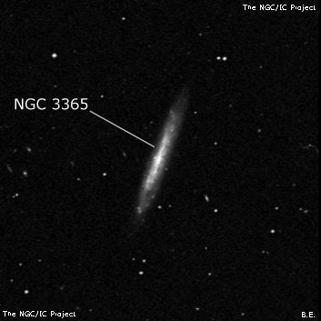 NGC 3365 - спиральная галактика. Описание NGC 3365:, Галактика в созвездии Секстант