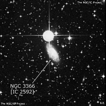 NGC 3366 - спиральная галактика с баром. Описание NGC 3366:, Галактика в созвездии Паруса