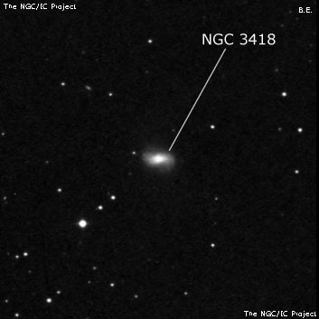 NGC 3418 - спиральная галактика с баром. Описание NGC 3418:, Галактика в созвездии Малый Лев