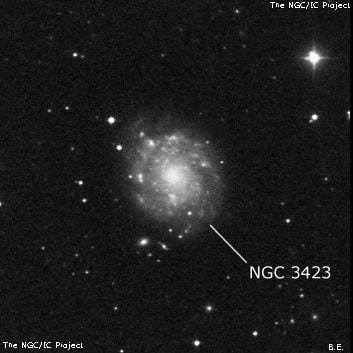 NGC 3423 - спиральная галактика. Описание NGC 3423:, Галактика в созвездии Секстант