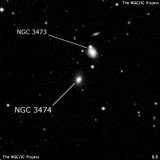 NGC 3474 - спиральная галактика. Описание NGC 3474:, Галактика в созвездии Лев