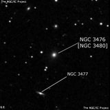 NGC 3476 - эллиптическая галактика. Описание NGC 3476:, Объект глубокого космоса в созвездии Лев