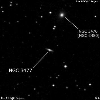 NGC 3477 - линзовидная галактика. Описание NGC 3477:, Галактика в созвездии Лев
