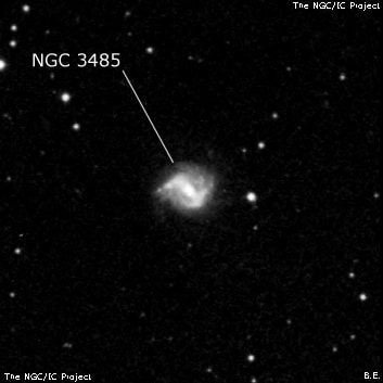 NGC 3485 - спиральная галактика с баром. Описание NGC 3485:, Галактика в созвездии Лев