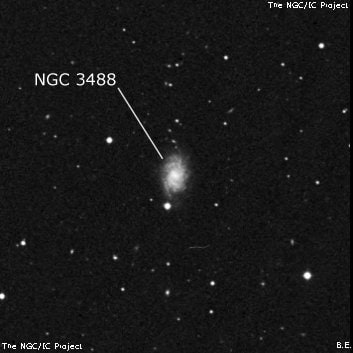 NGC 3488 - спиральная галактика с баром. Описание NGC 3488:, Галактика в созвездии Большая Медведица