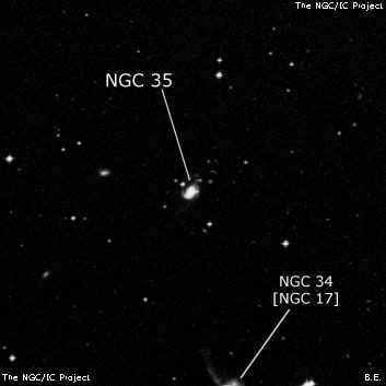 NGC 35 - спиральная галактика. Описание NGC 35:, Галактика в созвездии Кит
