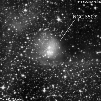 NGC 3503 - туманность. Описание NGC 3503:, Отражательная туманность в созвездии Киль