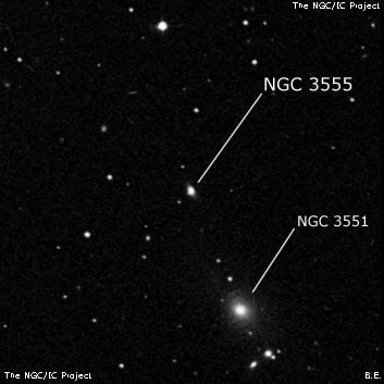 NGC 3555 - линзовидная галактика. Описание NGC 3555:, Галактика в созвездии Лев