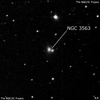 NGC 3563 - спиральная галактика с баром. Описание NGC 3563:, Галактика в созвездии Лев