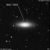 NGC 3593 - линзовидная галактика. Описание NGC 3593:, Галактика в созвездии Лев