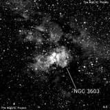 NGC 3603 - рассеянное скопление звёзд. Описание NGC 3603:, Комплекс туманностей в созвездии Киль