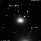 NGC 3608 - эллиптическая галактика. Описание NGC 3608:, Галактика в созвездии Лев