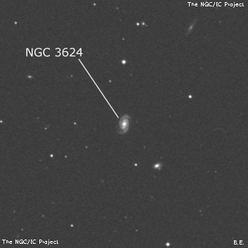 NGC 3624 - спиральная галактика с баром. Описание NGC 3624:, Галактика в созвездии Лев