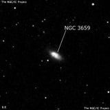 NGC 3659 - спиральная галактика с баром. Описание NGC 3659:, Галактика в созвездии Лев