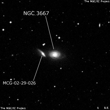 NGC 3667 - галактика. Описание NGC 3667:, Галактика в созвездии Чаша