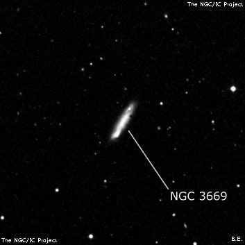 NGC 3669 - спиральная галактика с баром. Описание NGC 3669:, Галактика в созвездии Большая Медведица