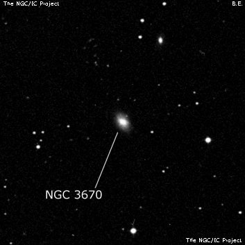 NGC 3670 - спиральная галактика с баром. Описание NGC 3670:, Галактика в созвездии Лев