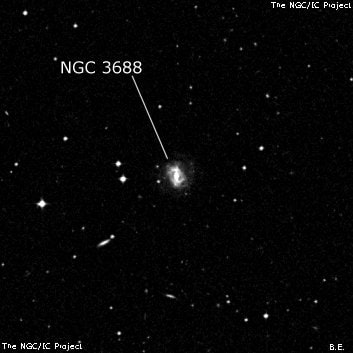 NGC 3688 - спиральная галактика. Описание NGC 3688:, Галактика в созвездии Чаша