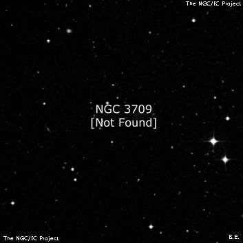 NGC 3709 - по указанным Генри Дрейером координатам, объект повторно не найден; . Описание NGC 3709:, Объект глубокого космоса в созвездии Лев