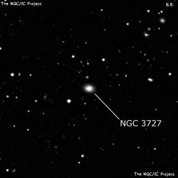 NGC 3727 - линзовидная галактика. Описание NGC 3727:, Галактика в созвездии Чаша