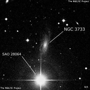 NGC 3733 - спиральная галактика с баром. Описание NGC 3733:, Галактика в созвездии Большая Медведица