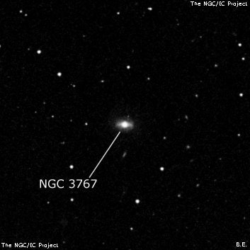 NGC 3767 - спиральная галактика с баром. Описание NGC 3767:, Галактика в созвездии Лев