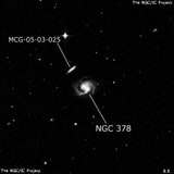 NGC 378 - спиральная галактика с баром. Описание NGC 378:, Галактика в созвездии Скульптор