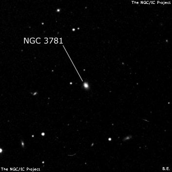 NGC 3781 - линзовидная галактика. Описание NGC 3781:, Галактика в созвездии Лев