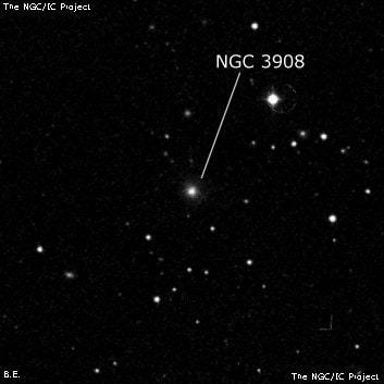 NGC 3908 - эллиптическая галактика. Описание NGC 3908:, Галактика в созвездии Лев