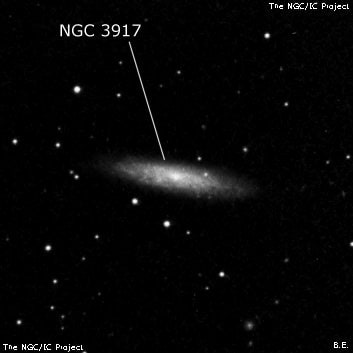 NGC 3917 - спиральная галактика. Описание NGC 3917:, Галактика в созвездии Большая Медведица