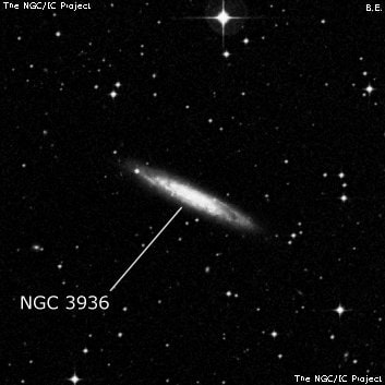 NGC 3936 - спиральная галактика с баром. Описание NGC 3936:, Галактика в созвездии Гидра