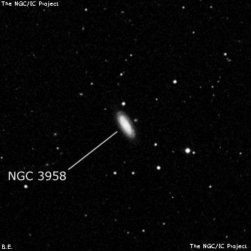 NGC 3958 - спиральная галактика с баром. Описание NGC 3958:, Галактика в созвездии Большая Медведица