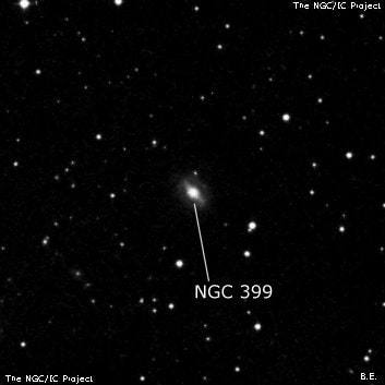 NGC 399 - спиральная галактика с баром. Описание NGC 399:, Галактика в созвездии Рыбы