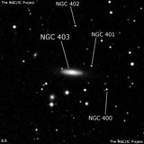 NGC 403 - линзовидная галактика. Описание NGC 403:, Галактика в созвездии Рыбы