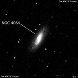 NGC 4064 - спиральная галактика с баром. Описание NGC 4064:, Галактика в созвездии Волосы Вероники