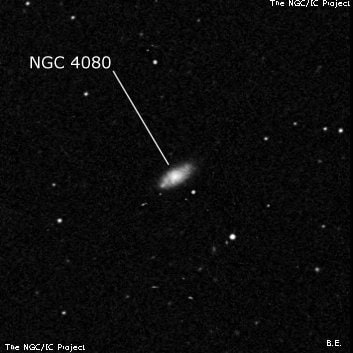 NGC 4080 - спиральная галактика с баром. Описание NGC 4080:, Галактика в созвездии Волосы Вероники