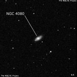 NGC 4080 - спиральная галактика с баром. Описание NGC 4080:, Галактика в созвездии Волосы Вероники