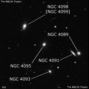NGC 4095 - галактика. Описание NGC 4095:, Галактика в созвездии Волосы Вероники