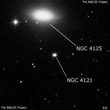NGC 4121 - эллиптическая галактика. Описание NGC 4121:, Галактика в созвездии Дракон