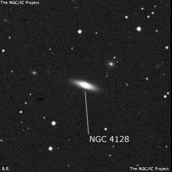 NGC 4128 - линзовидная галактика. Описание NGC 4128:, Галактика в созвездии Дракон